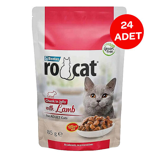 Ro-Cat Kuzulu Yetişkin Yaş Kedi Maması 85 Gr x 24 Adet