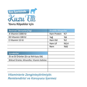 Ro-Dog Parça Etli Kuzulu Yavru Köpek Yaş Maması 400 Gr - 2