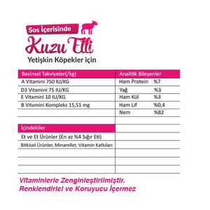 Ro-Dog Parça Etli Kuzulu Yetişkin Köpek Konservesi 400 Gr - 2