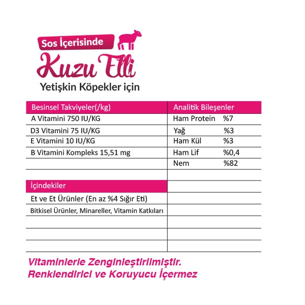 Ro-Dog Parça Etli Kuzulu Yetişkin Köpek Konservesi 400 Gr - 2