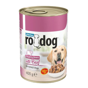 Ro-Dog Parça Etli Sığır Etli Yetişkin Köpek Yaş Maması 400 Gr - 1