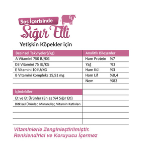 Ro-Dog Parça Etli Sığır Etli Yetişkin Köpek Yaş Maması 400 Gr - 2