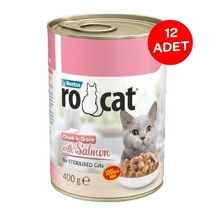Ro-Cat Parça Etli Somonlu Kısırlaştırılmış Kedi Konservesi 400 Gr X 12 Adet