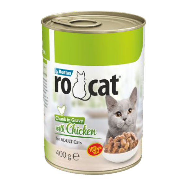 Ro-Cat Parça Etli Tavuklu Yetişkin Kedi Yaş Maması 400 Gr - 1