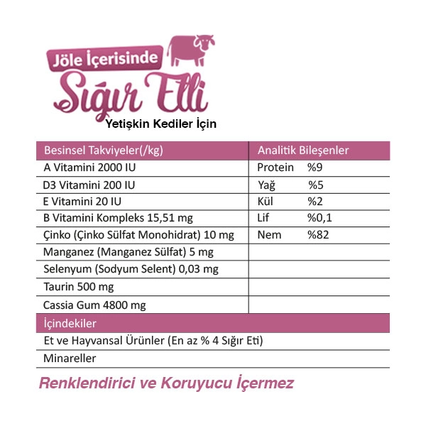 Ro-Cat Sığır Etli Yetişkin Yaş Kedi Maması 85 Gr - 3