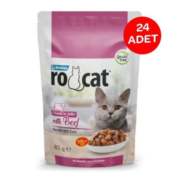 Ro-Cat Sığır Etli Yetişkin Yaş Kedi Maması 85 Gr X 24 Adet - 1