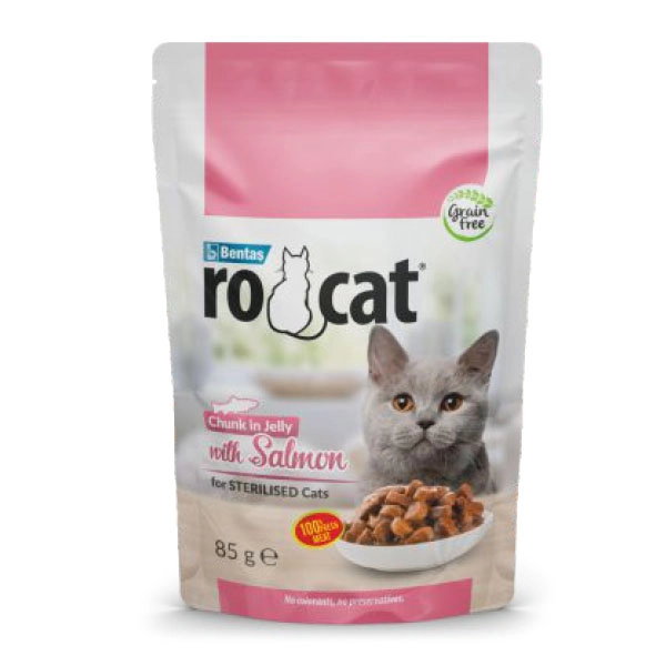 Ro-Cat Somonlu Kısırlaştırılmış Yaş Kedi Maması 85 Gr - 1