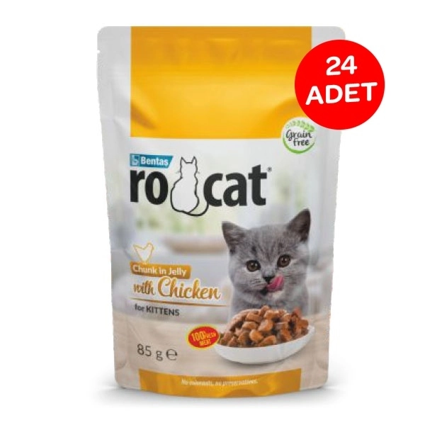 Ro-Cat Tavuklu Yavru Yaş Kedi Maması 85 Gr X 24 Adet - 1
