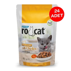Ro-Cat Tavuklu Yavru Yaş Kedi Maması 85 Gr X 24 Adet