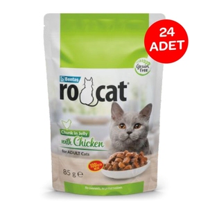 Ro-Cat Tavuklu Yetişkin Yaş Kedi Maması 85 Gr X 24 Adet