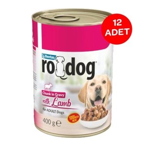 Ro-Dog Parça Etli Kuzulu Yetişkin Köpek Konservesi 400 Gr X 12 Adet