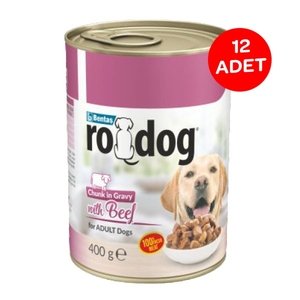 Ro-Dog Parça Etli Sığır Etli Yetişkin Köpek Konservesi 400 Gr X 12 Adet