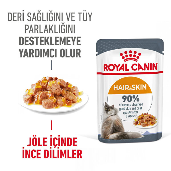 Royal Canin Hair&Skin Jelly Kedi Yaş Maması 85 GR - 1