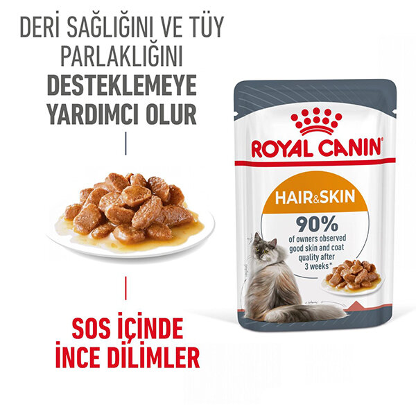 Royal Canin Hair&Skin Gravy Kedi Yaş Maması 85 gr - 1