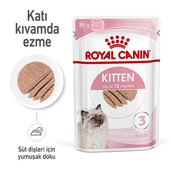 Royal Canin Kitten Yavru Kedi Yaş Maması 85 gr x 12 Adet - 1