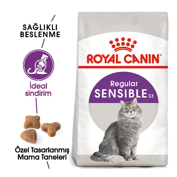 Royal Canin Sensible 33 Hassas Sindirim Sistemli Kediler İçin Yetişkin Kedi Maması 15 KG - 1