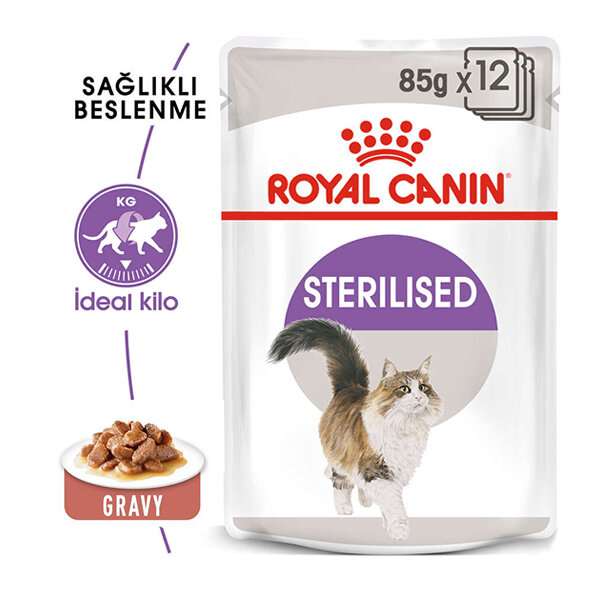Royal Canin Sterilised Gravy Kısırlaştırılmış Kedi Yaş Maması 85 GR* 12 ADET - 1