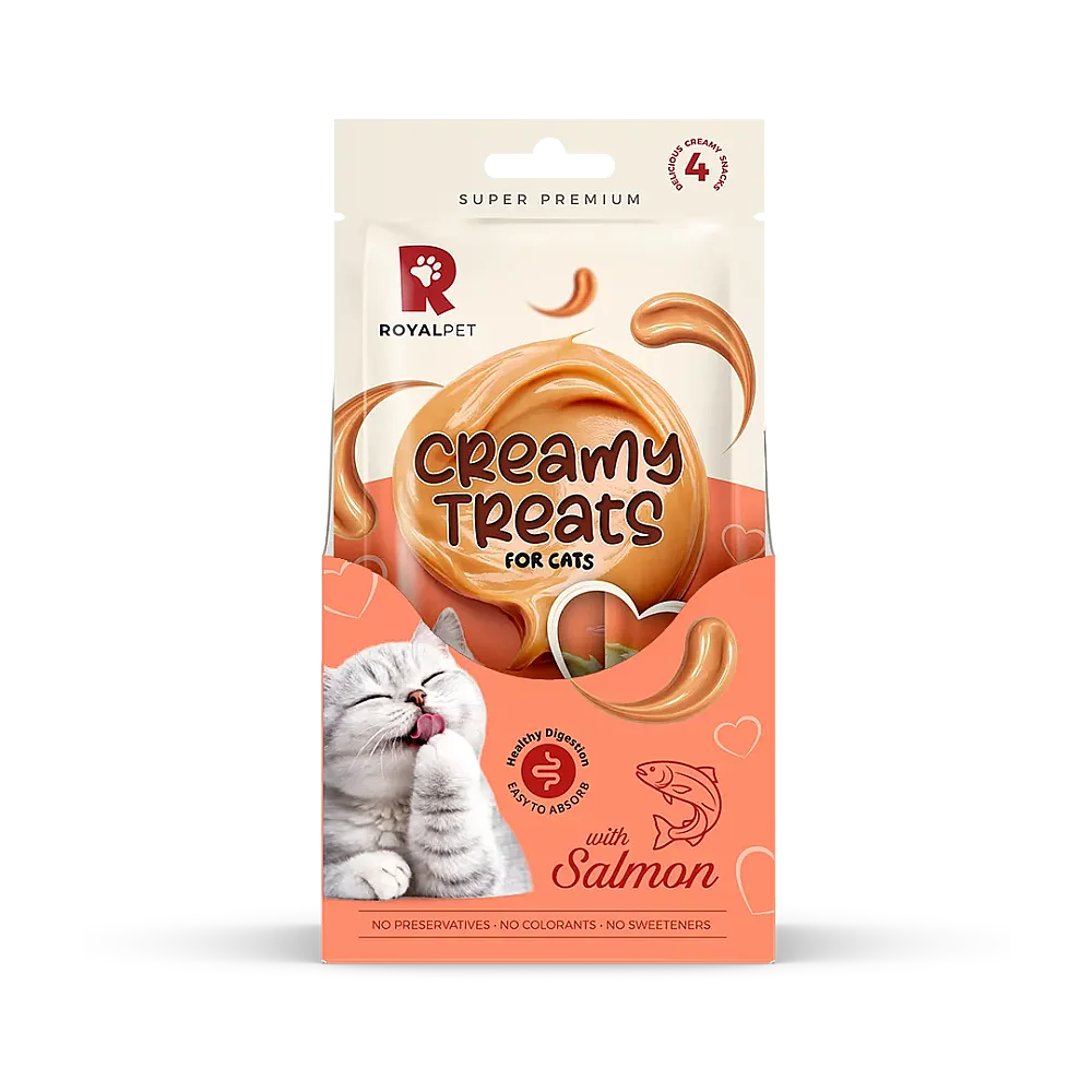 RoyalPet Creamy Treats Somonlu Krema Kedi Ödülü 4 x 14 gr - 1
