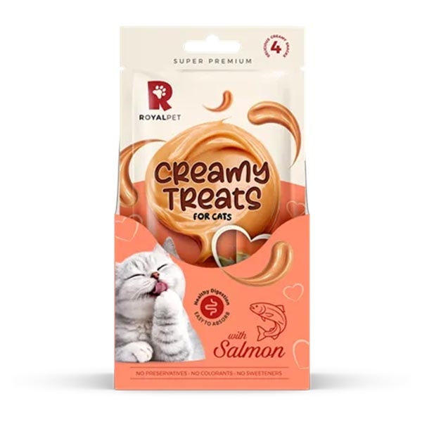 RoyalPet Creamy Treats Somonlu Krema Kedi Ödülü 4 x 14 gr
