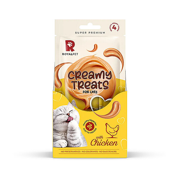 RoyalPet Creamy Treats Tavuklu Krema Kedi Ödülü 4 x 14 gr