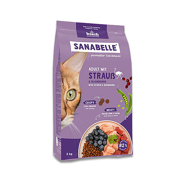 Sanabelle Glutensiz Deve Kuşu Etli Yetişkin Kedi Maması 2 kg