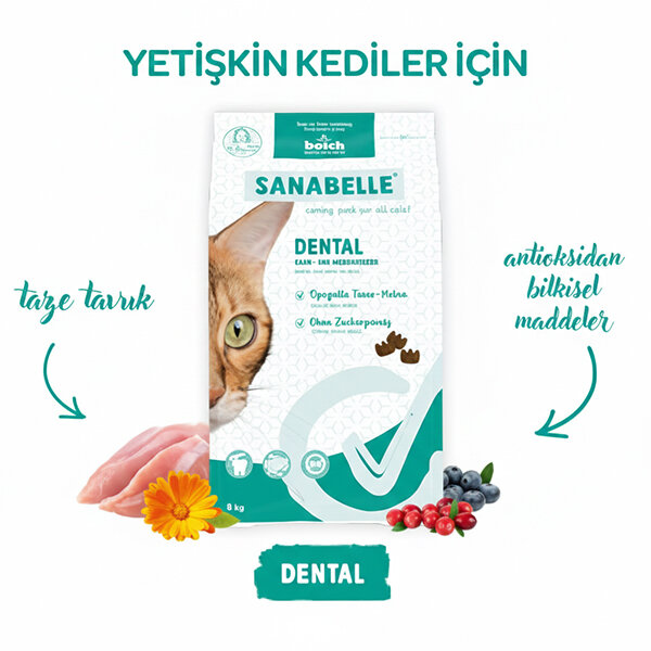 Sanabelle Dental Ağız ve Diş Sağlığına Özel Kedi Maması 8 kg - 6