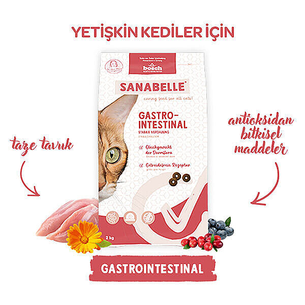 Sanabelle Gastrointestinal Hassas Mide ve Bağırsaklar İçin Özel Formül Kedi Maması 2 Kg - 5