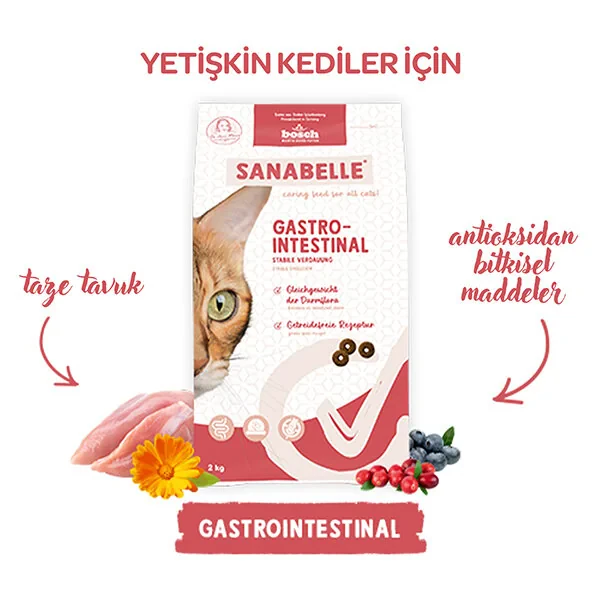 Sanabelle Gastrointestinal Hassas Mide ve Bağırsaklar İçin Özel Formül Kedi Maması 8 Kg - 5