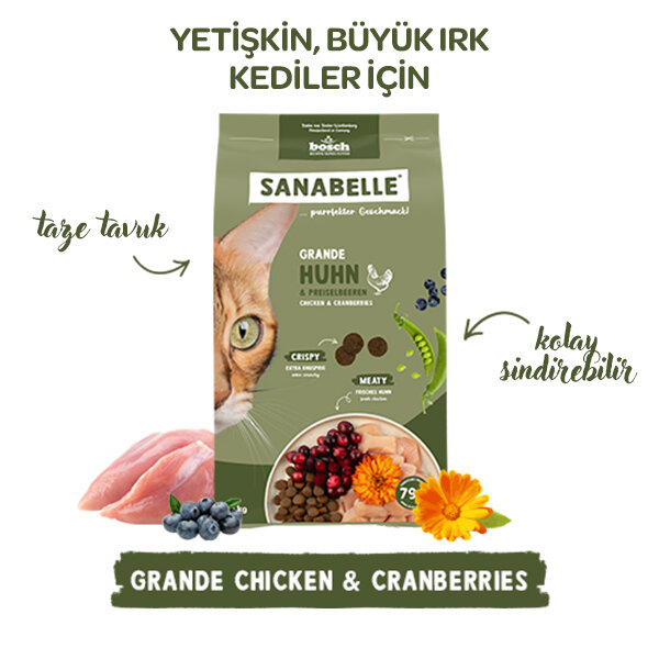 Sanabelle Grande Tahılsız Tavuklu Yetişkin Kedi Maması 8 Kg - 4