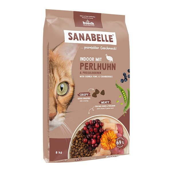 Sanabelle Indoor Gine Tavuğu ve Yaban Mersinli Yetişkin Kuru Kedi Maması 8 Kg - 1