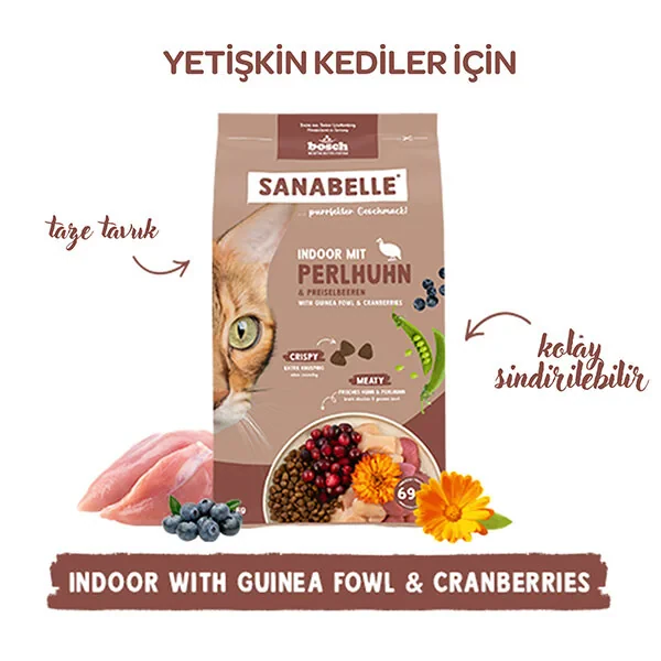 Sanabelle Indoor Gine Tavuğu ve Yaban Mersinli Yetişkin Kuru Kedi Maması 8 Kg - 4
