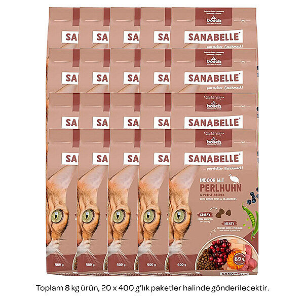 Sanabelle Indoor Gine Tavuğu ve Yaban Mersinli Yetişkin Kuru Kedi Maması 8 Kg - 2