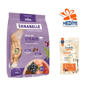 Sanabelle Life Adult Devekuşlu & Yaban Mersinli Kuru Kedi Maması 400 gr