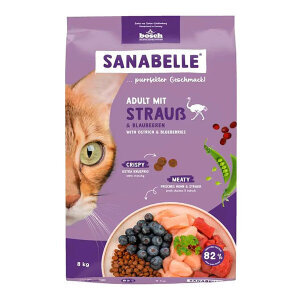 Sanabelle Life Adult Devekuşlu & Yaban Mersinli Kuru Kedi Maması 8 kg