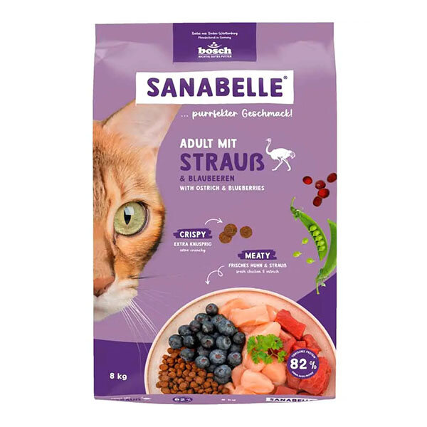 Sanabelle Life Adult Devekuşlu & Yaban Mersinli Kuru Kedi Maması 8 kg - 1