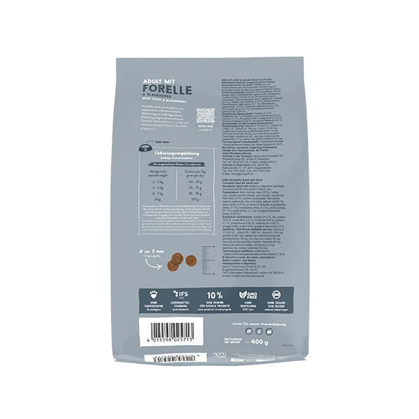 Sanabelle Life Alabalıklı ve Yaban Mersinli Yetişkin Kuru Kedi Maması 400 gr - 2