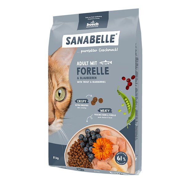 Sanabelle Life Alabalıklı ve Yaban Mersinli Yetişkin Kuru Kedi Maması 8 Kg - 12