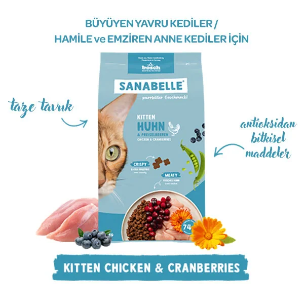 Sanabelle Life Kitten Tavuklu & Kızılcıklı Kuru Kedi Maması 8 kg - 5