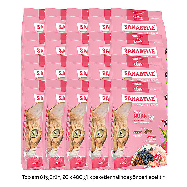 Sanabelle Life Tavuklu ve Yaban Mersinli Yetişkin Kuru Kedi Maması 8 Kg - 2