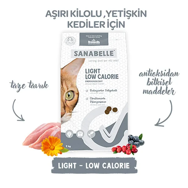 Sanabelle Light Düşük Kalorili Fazla Kilolu Kediler İçin Kuru Kedi Maması 8 Kg - 5