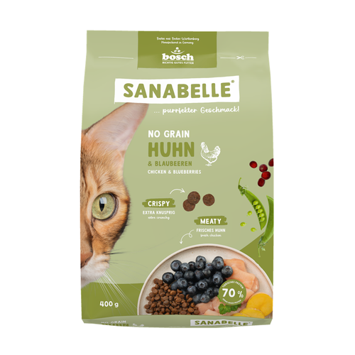 Sanabelle No Grain Tahılsız Tavuklu ve Yaban Mersinli Kedi Maması 400 Gr - 1