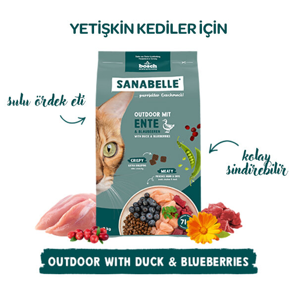 Sanabelle Outdoor Ördek Etli Yetişkin Kuru Kedi Maması 400 gr - 4