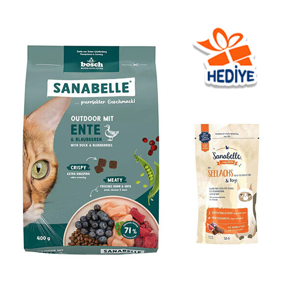 Sanabelle Outdoor Ördek Etli Yetişkin Kuru Kedi Maması 400 gr - 1