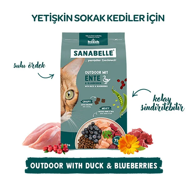 Sanabelle Outdoor Ördek Etli Yetişkin Kuru Kedi Maması 8 Kg - 6