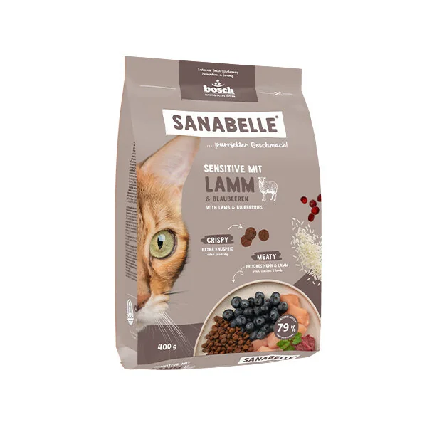 Sanabelle Sensitive Glutensiz Kuzu Etli Kedi Maması 400 gr - 1
