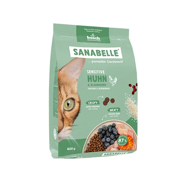 Sanabelle Sensitive Tavuklu ve Yaban Mersinli Yetişkin Kuru Kedi Maması 400 gr - 1