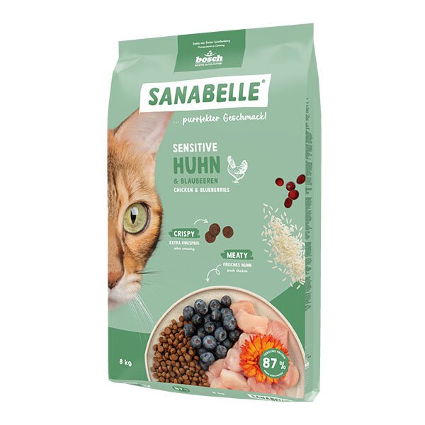 Sanabelle Sensitive Tavuklu ve Yaban Mersinli Yetişkin Kuru Kedi Maması 8 Kg - 10