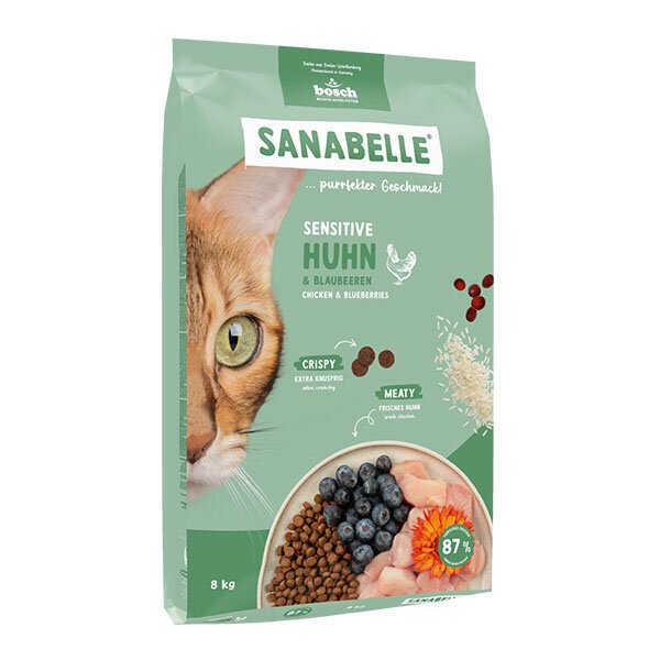 Sanabelle Sensitive Tavuklu ve Yaban Mersinli Yetişkin Kuru Kedi Maması 8 Kg - 1