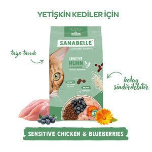 Sanabelle Sensitive Tavuklu ve Yaban Mersinli Yetişkin Kuru Kedi Maması 8 Kg - 5