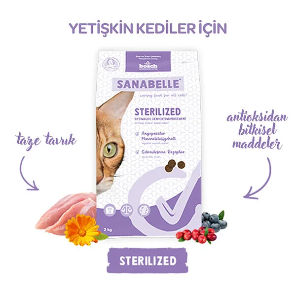 Sanabelle Sterilised Kısırlaştırılmış Kediler İçin Yetişkin Kuru Kedi Maması 8 Kg - 7